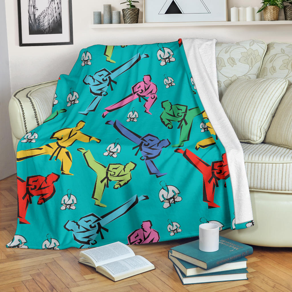 Judo Pattern Print Design 01 Premium Blanket