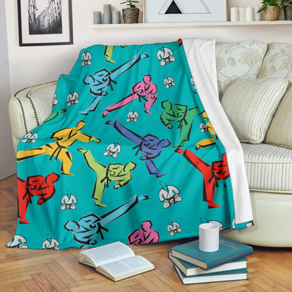 Judo Pattern Print Design 01 Premium Blanket
