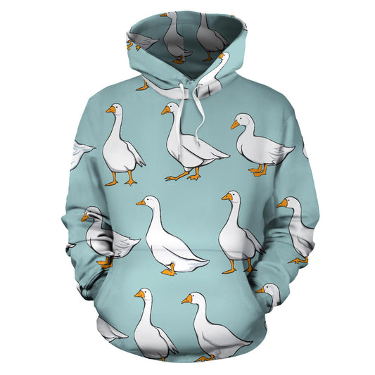 Goose Pattern Print Design 02 Pullover Hoodie