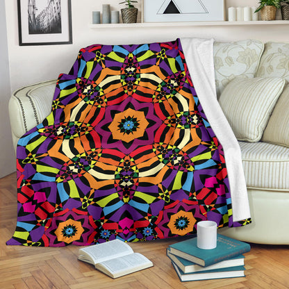Kaleidoscope Pattern Print Design 01 Premium Blanket