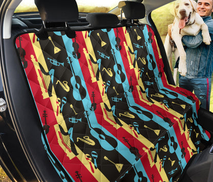 Jazz Pattern Print Design 02 Rear Dog Car Seat Cover Hammock