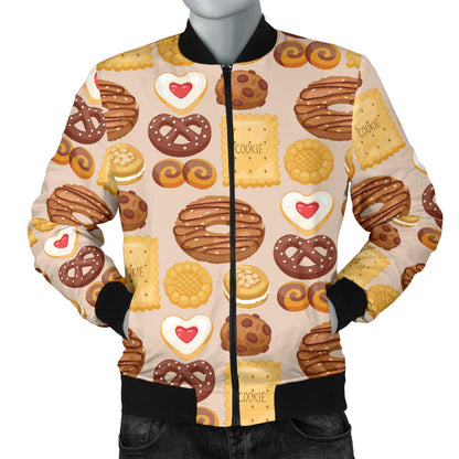 Cookie Pattern Print Design 02 Men Bomber Jacket