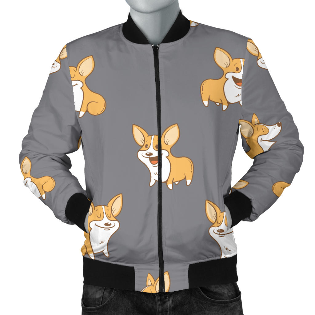 Pembroke Welsh Corgis Pattern Print Design A02 Men Bomber Jacket