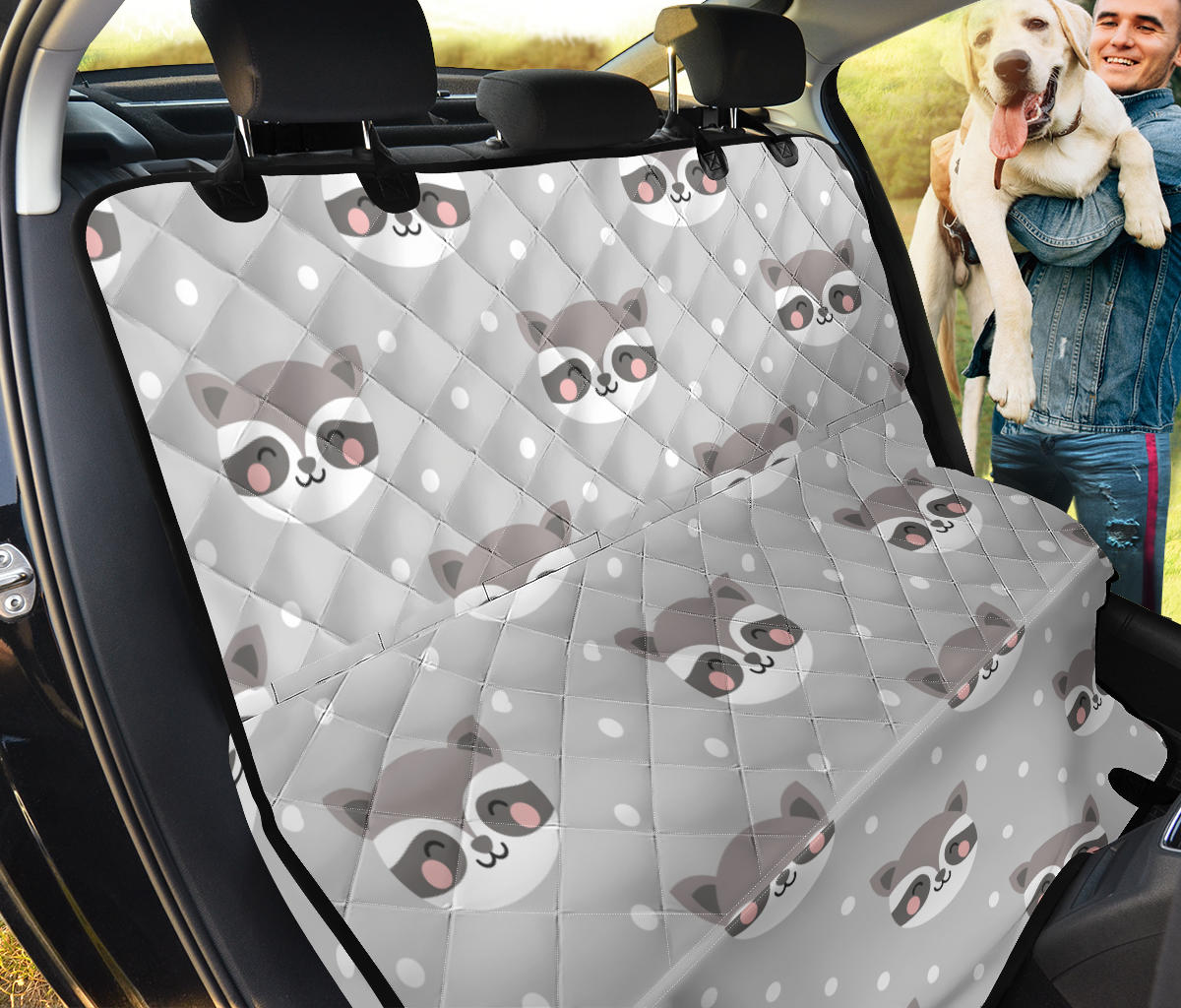 Raccoon Pattern Print Design A04 Rear Dog Car Seat Cover Hammock