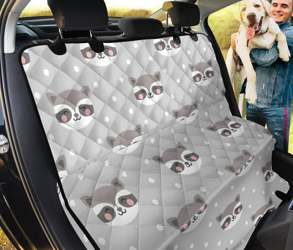 Raccoon Pattern Print Design A04 Rear Dog Car Seat Cover Hammock