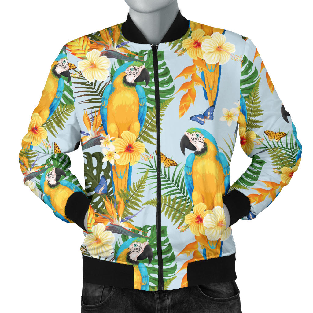 Parrot Pattern Print Design A04 Men Bomber Jacket