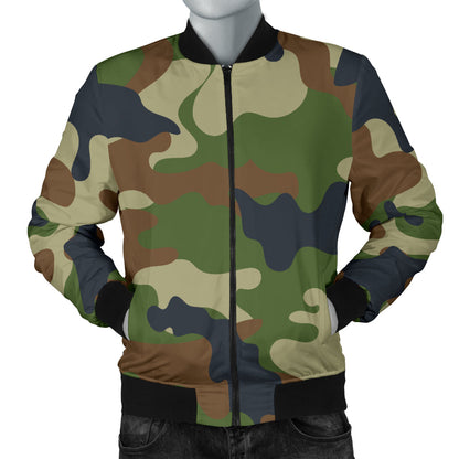Army Camouflage Pattern Print Design 01 Men Bomber Jacket