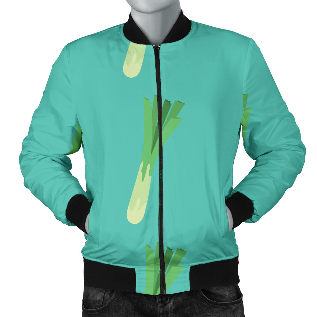 Leek Pattern Print Design 01 Men Bomber Jacket