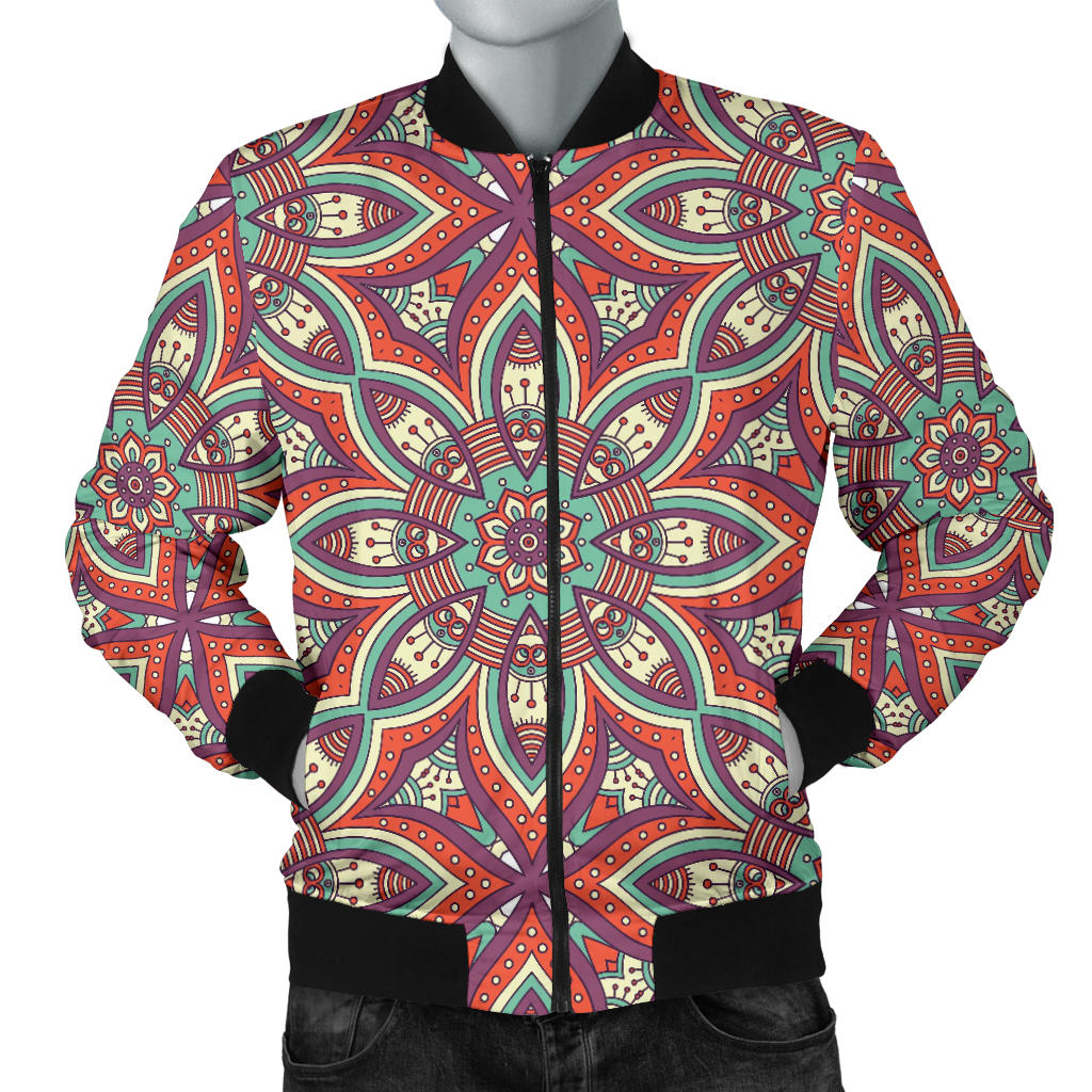 Bohemian Pattern Print Design 03 Men Bomber Jacket