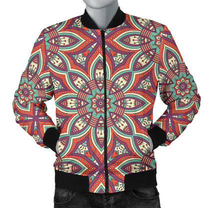 Bohemian Pattern Print Design 03 Men Bomber Jacket