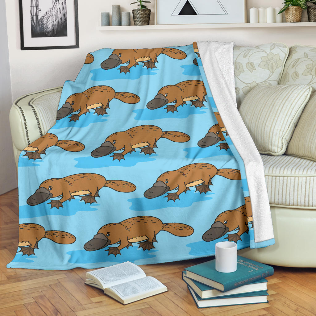 Platypus Pattern Print Design A02 Premium Blanket
