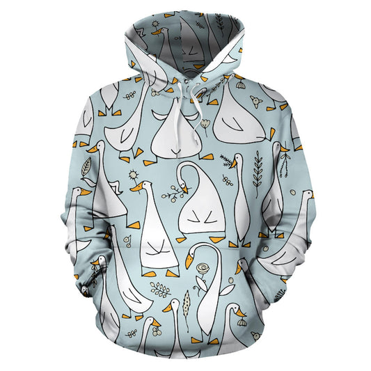 Goose Pattern Print Design 03 Pullover Hoodie