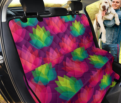 Lotus Pattern Print Design 02 Rear Dog Car Seat Cover Hammock