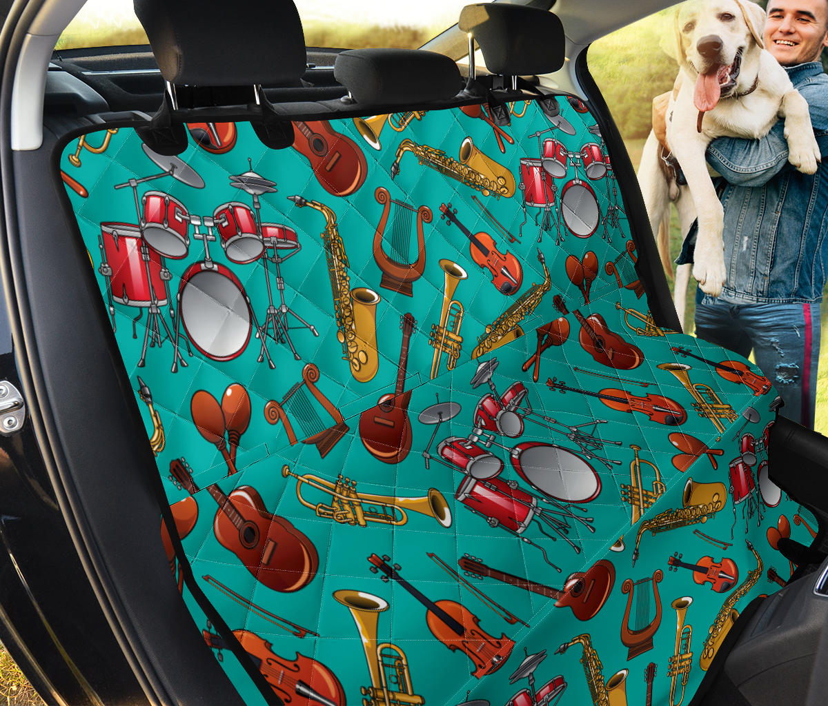 Drum Set Pattern Print Design 01 Rear Dog Car Seat Cover Hammock