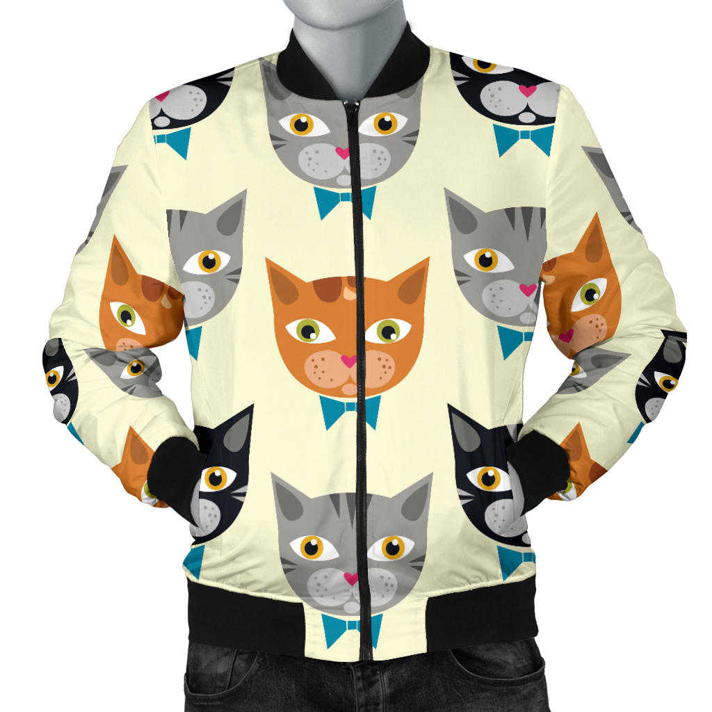 Cat Pattern Print Design 05 Men Bomber Jacket