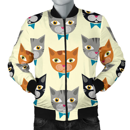 Cat Pattern Print Design 05 Men Bomber Jacket
