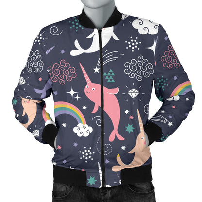 Narwhal Pattern Print Design 01 Men Bomber Jacket