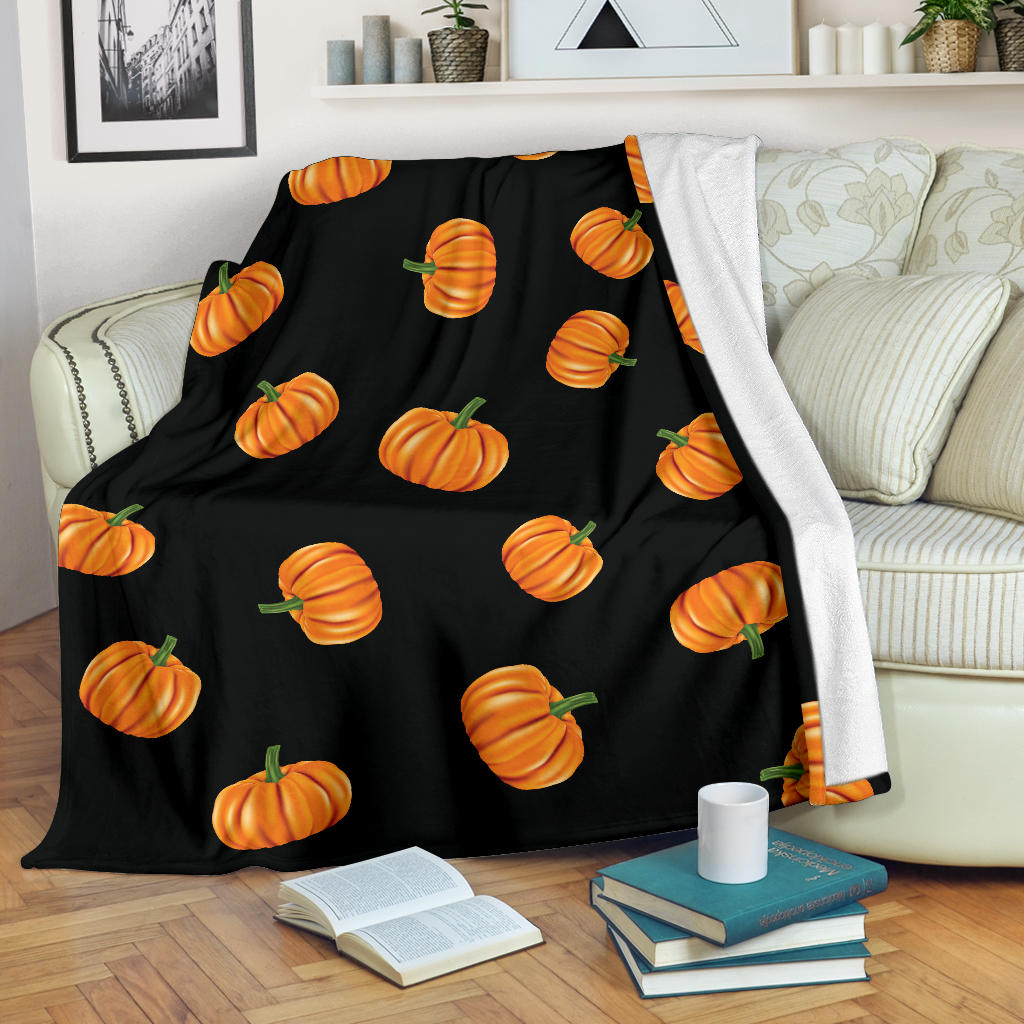 Pumpkin Pattern Print Design A05 Premium Blanket