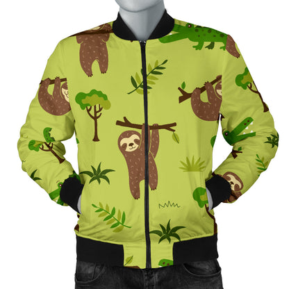 Alligator Pattern Print Design 04 Men Bomber Jacket
