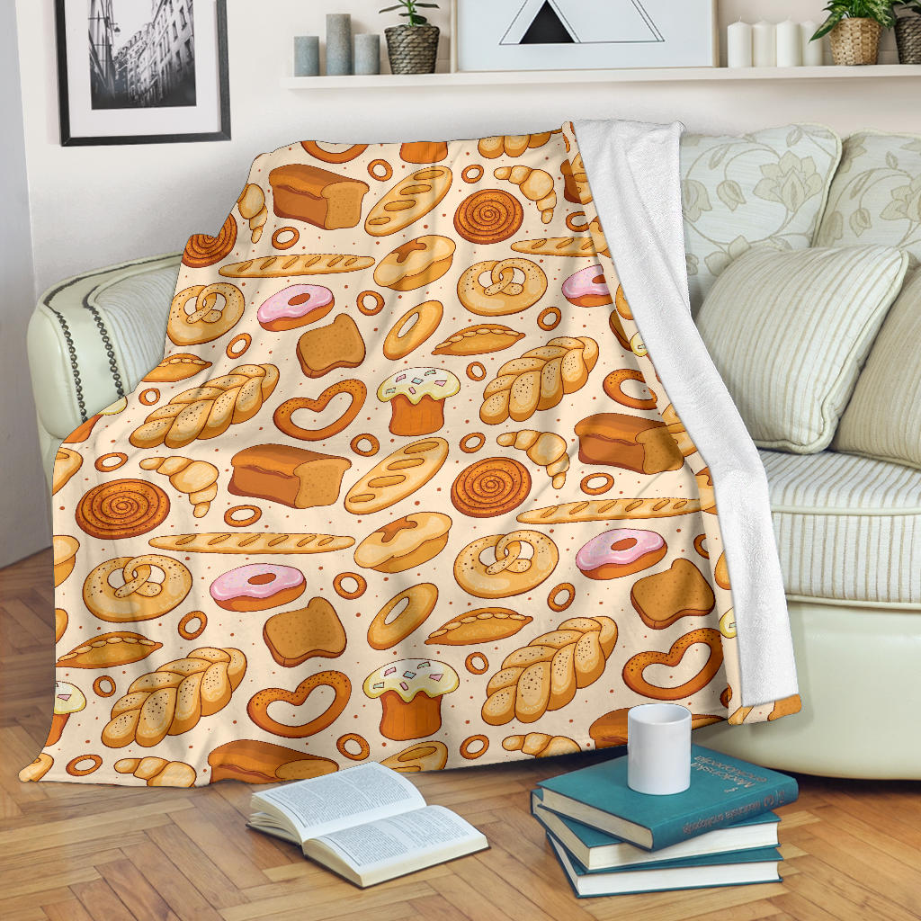 Bread Pattern Print Design 01 Premium Blanket