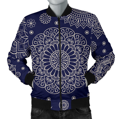 Mandala Pattern Print Design 02 Men Bomber Jacket