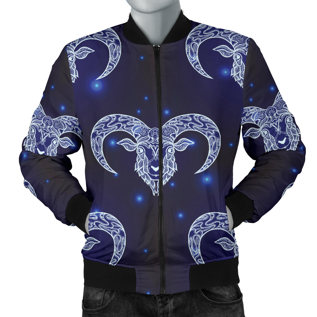 Aries Zodiac Pattern Print Design 01 Men Bomber Jacket