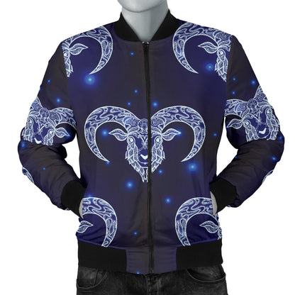 Aries Zodiac Pattern Print Design 01 Men Bomber Jacket