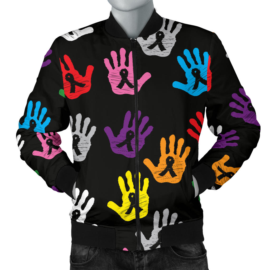 Cancer Awareness Pattern Print Design 04 Men Bomber Jacket