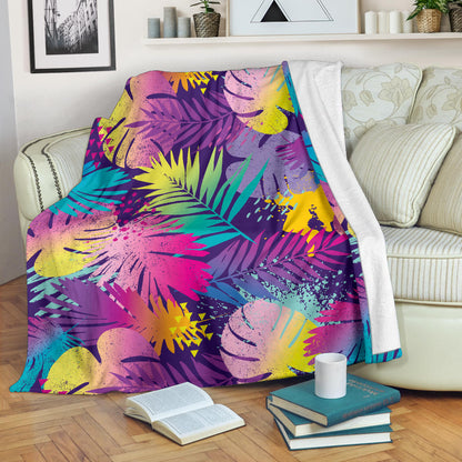 Palm Leaf Pattern Print Design A04 Premium Blanket