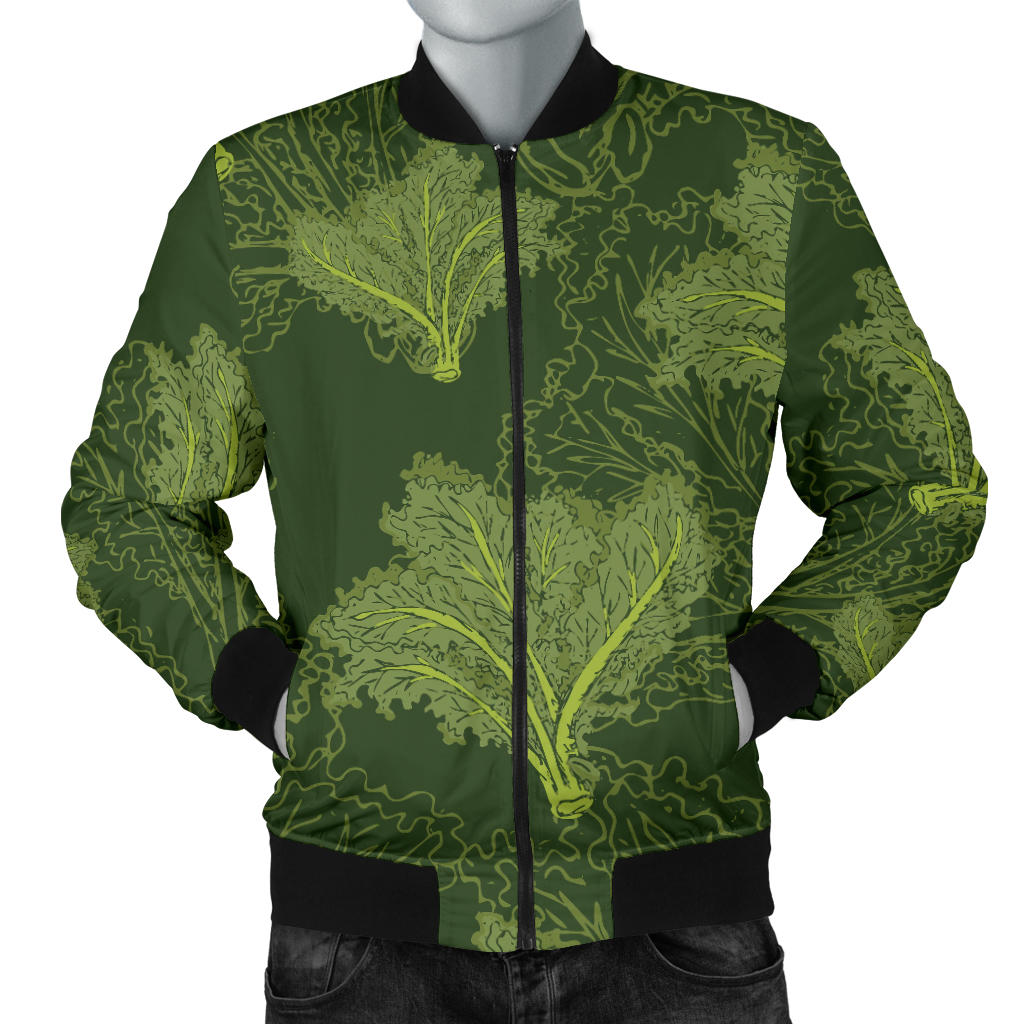 Kale Pattern Print Design 01 Men Bomber Jacket