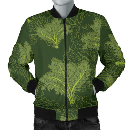 Kale Pattern Print Design 01 Men Bomber Jacket
