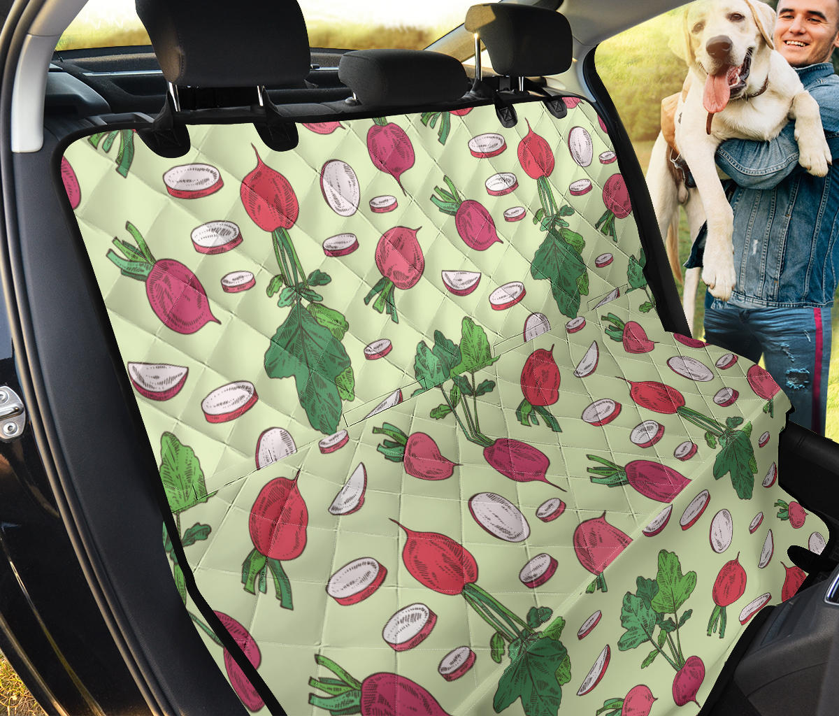 Radish Pattern Print Design A04 Rear Dog Car Seat Cover Hammock