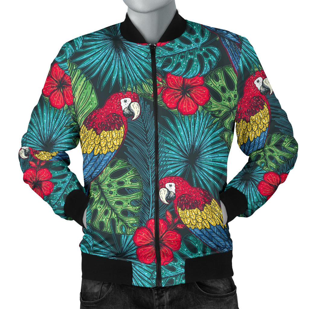 Parrot Pattern Print Design A05 Men Bomber Jacket