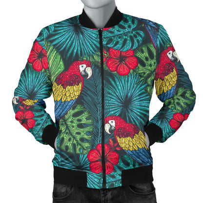 Parrot Pattern Print Design A05 Men Bomber Jacket