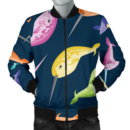 Narwhal Colorful Pattern Print Design 03 Men Bomber Jacket