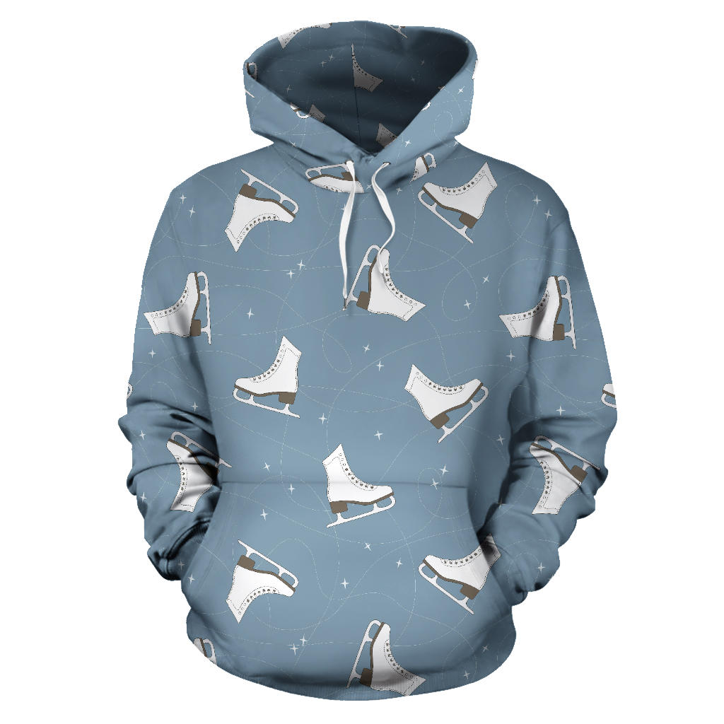 Ice Skate Pattern Print Design 02 Pullover Hoodie