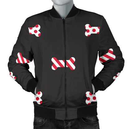 Dog Bone Pattern Print Design 04 Men Bomber Jacket