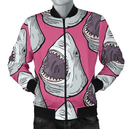 Great White Shark Pattern Print Design 01 Men Bomber Jacket
