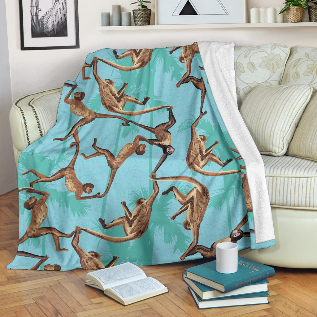 Monkey Pattern Print Design 04 Premium Blanket