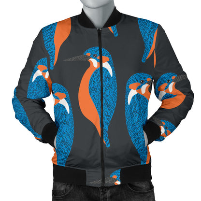 Kingfisher Pattern Print Design 03 Men Bomber Jacket