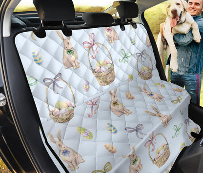 Rabbit Easter Eggs Pattern Print Design 03 Rear Dog Car Seat Cover Hammock