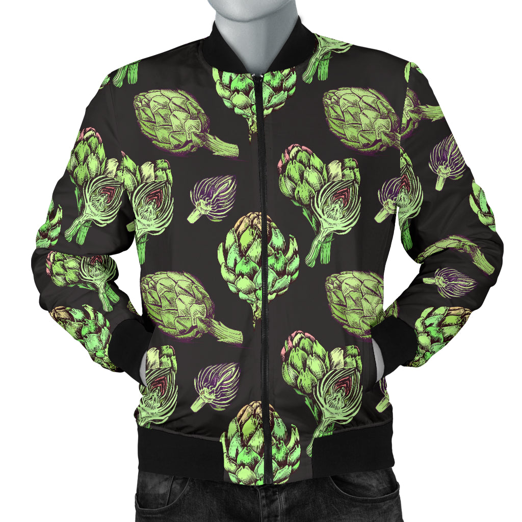 Artichoke Pattern Print Design 02 Men Bomber Jacket