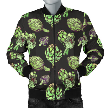 Artichoke Pattern Print Design 02 Men Bomber Jacket