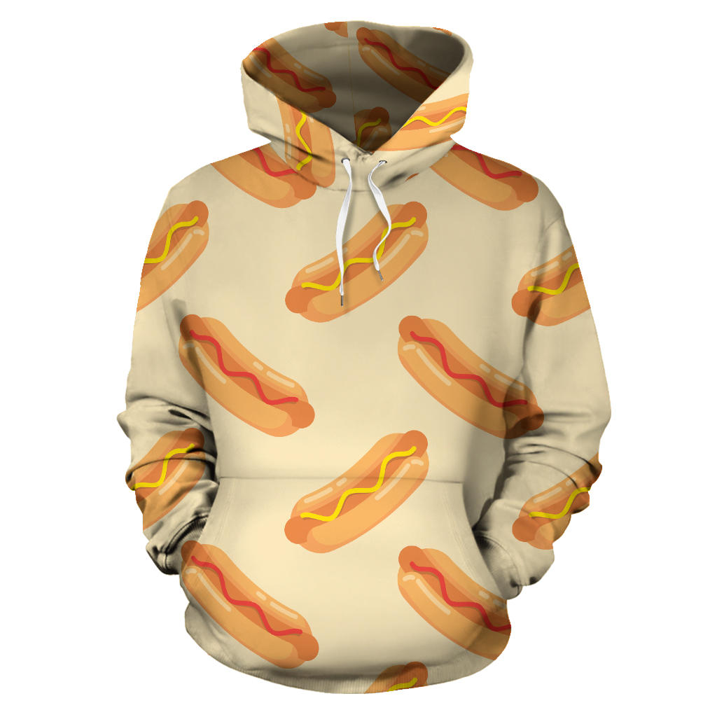 Hot Dog Pattern Print Design 05 Pullover Hoodie