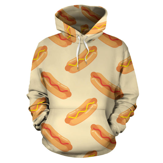 Hot Dog Pattern Print Design 05 Pullover Hoodie