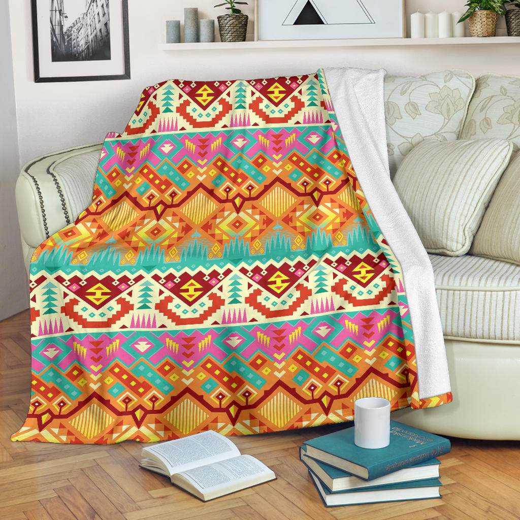 Aztec Pattern Print Design 03 Premium Blanket