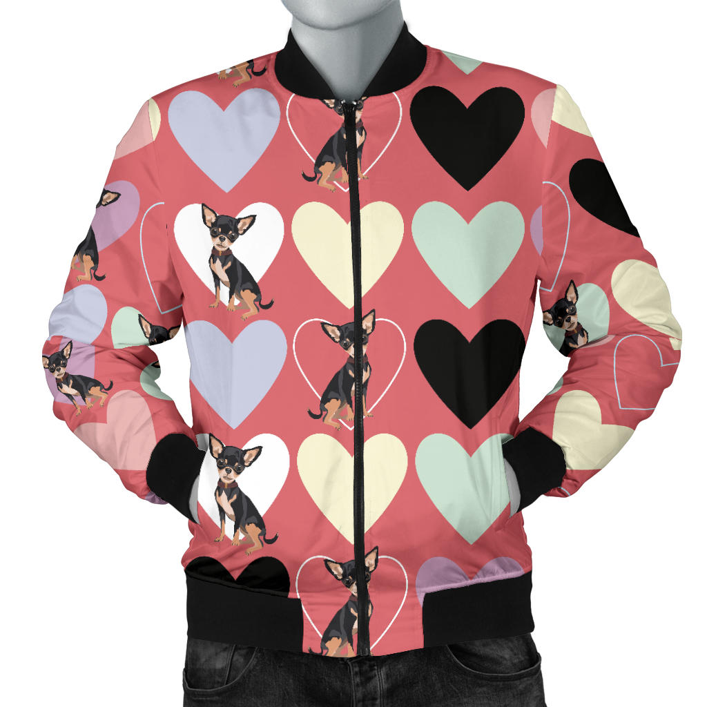Chihuahua Pattern Print Design 01 Men Bomber Jacket