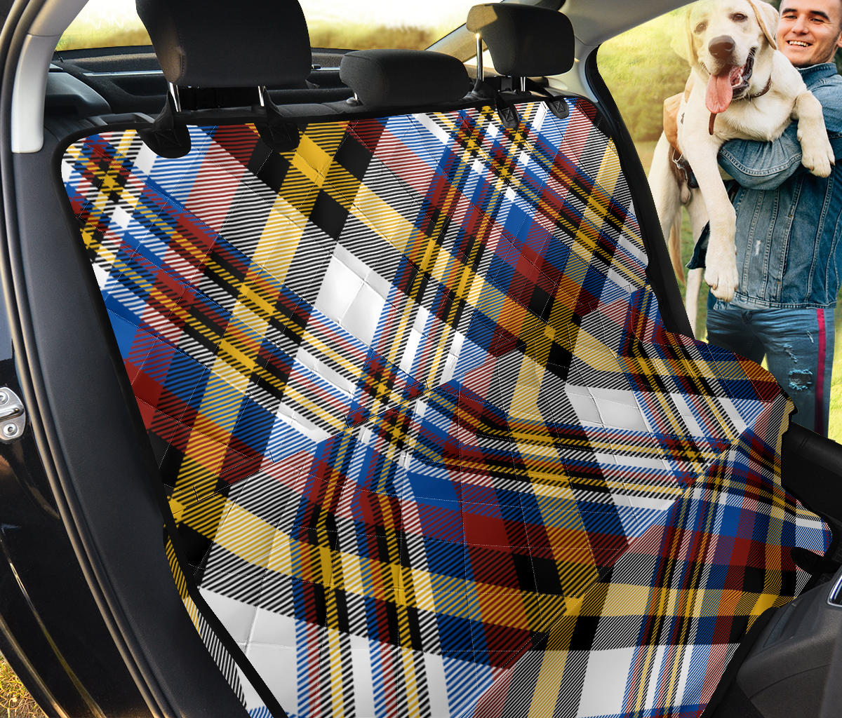 Madras Pattern Print Design 01 Rear Dog Car Seat Cover Hammock