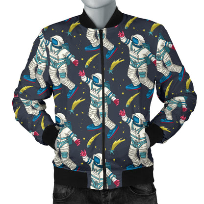 Astronaut Pattern Print Design 04 Men Bomber Jacket