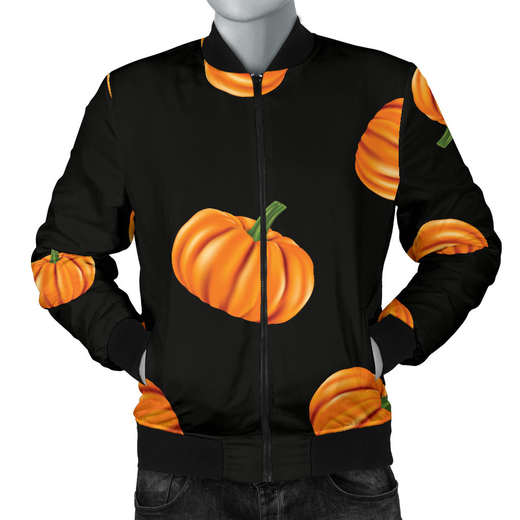 Pumpkin Pattern Print Design A05 Men Bomber Jacket